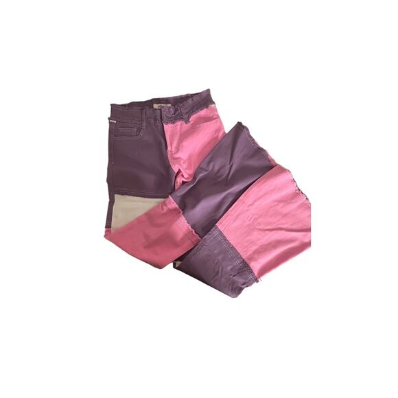 Mazik Flare Leg Bell bottom Jeans Distressed pink and purple Medium - Picture 9 of 11